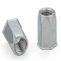 Atlas Rivetnut Insert, 63408001 (0.51-3.00mm Grip) Full-Hex Body, Low Profile Head, Steel, Zinc Cl